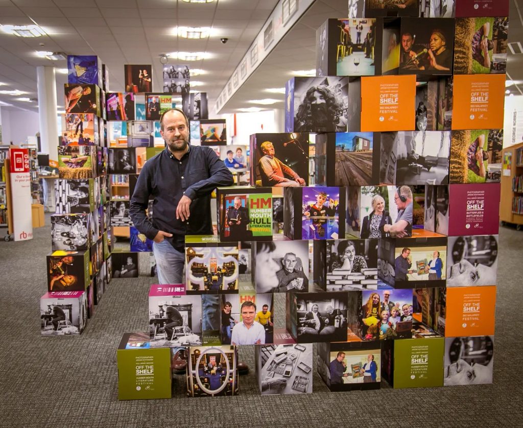 Off The Shelf exhibition at Hull Central Library by photographer Jerome Whittingham in association with Hull Library Service and the James Reckitt Library Trust, Hull