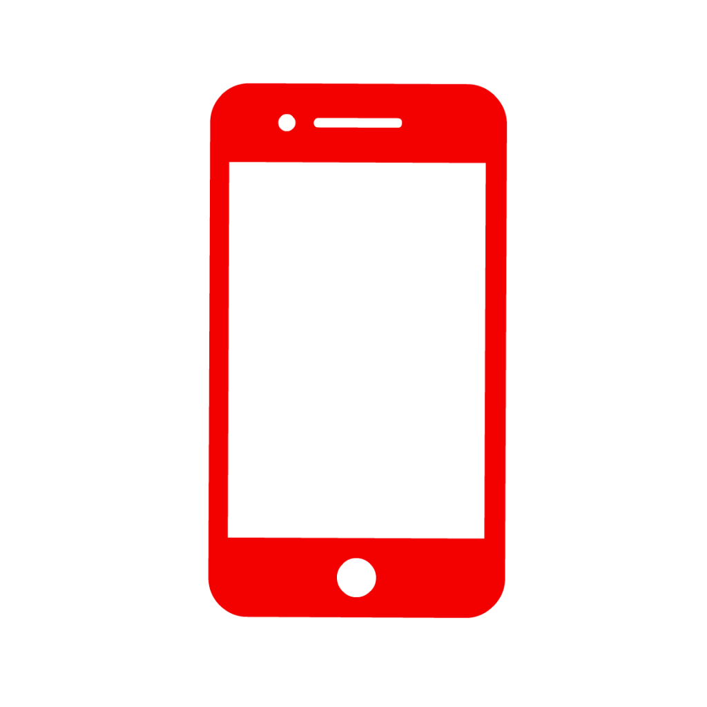 a red coloured smartphone icon